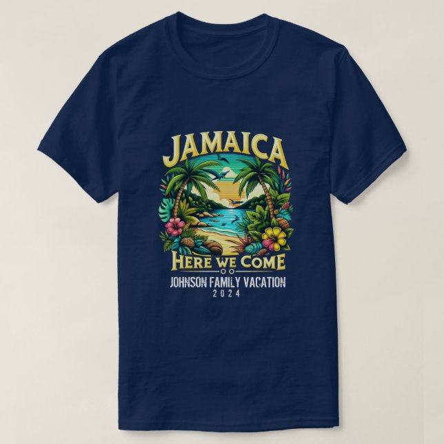 Camiseta Grupo de año de nombre personalizado de vacaciones (Diseño del anverso)