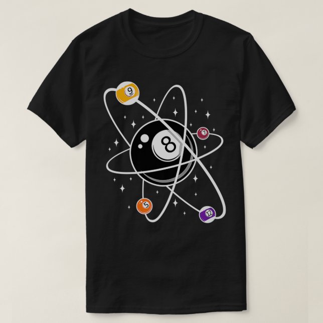 Camiseta Grupo de Átomos de Ciencia Lover 8Balls Billiards  (Diseño del anverso)