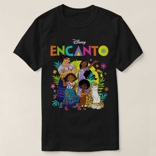 Camiseta Grupo de caracteres de Encanto femenino VNeck  (Diseño del anverso)