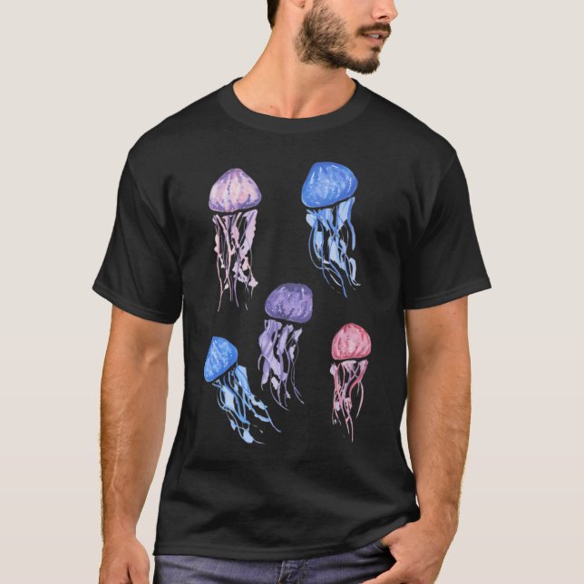 Camiseta Grupo de cinco medusas (Anverso)