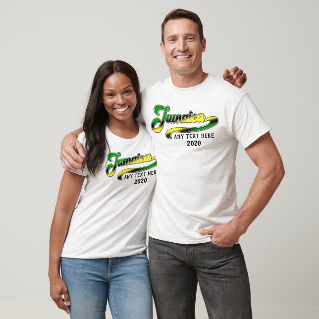 Camiseta Grupo de crucero amarillo negro verde de Jamaica c (Unisexo)