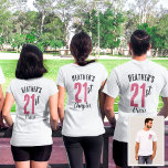 Camiseta Grupo De Cumpleaños De personalizado O Grupo De Co<br><div class="desc">¿Estás planeando un fiesta de 21 años o un aniversario de 50 bodas y necesitas ideas de grandes regalos? Mira a nuestros camisetas de grupo rosado que son totalmente personalizables para cualquier cumpleaños, reunión o aniversario que se reúnan! Estos cómodos y elegantes camisetas son perfectos para celebrar su gran día...</div>