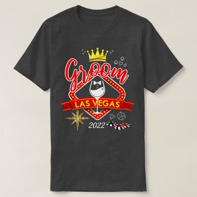 Camiseta Grupo de Despedida de Soltero en Vegas Casado en L (Diseño del anverso)