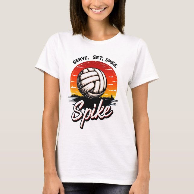 Camiseta grupo de diseño gráfico de voleibol sunset para ju (Anverso)