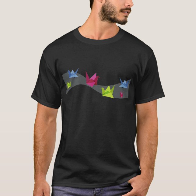 Camiseta Grupo de diverso cisne de Origami (Anverso)