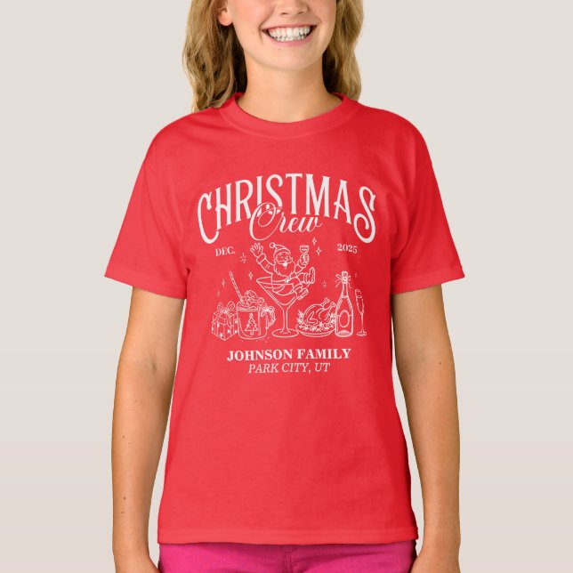 Camiseta Grupo de familia coincidente de equipos de Navidad (Anverso)