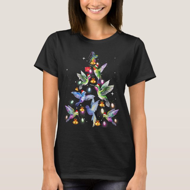 Camiseta Grupo de familia Hummingbird Christmas Tree Mating (Anverso)