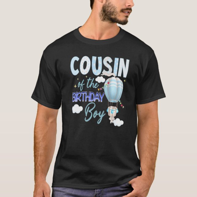 Camiseta Grupo de Fiestas de Hot Air Balloon B Day Boy (Anverso)