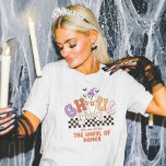 Camiseta Grupo de Fiestas del partido Ghoul Gang Halloween<br><div class="desc">¡Prepárate para levantarte un poco con tu banda de ghoul! Estos espeluznantes y ásperos camisetas de la fiesta de Halloween son perfectos para las bachilleratos, las noches de chica fuera o cualquier celebración de Halloween. Estos lazos de unión con personalizados frases graciosas le darán un toque de diversión espeluznante a...</div>