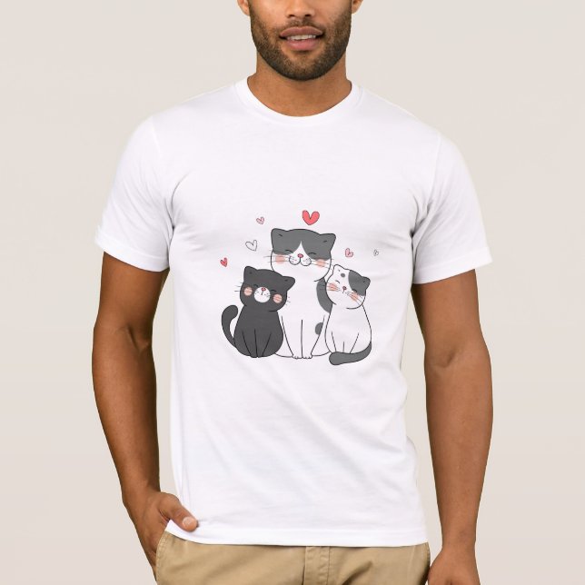 Camiseta grupo de gatos lindos | diseño de amante de los ga (Anverso)