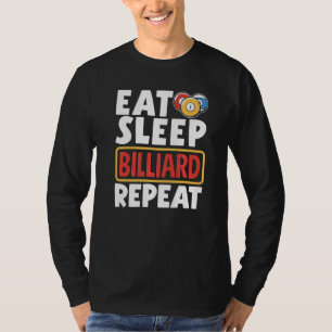 Camiseta Grupo de jugadores de snooker comen duermen billar