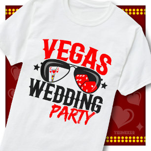 Camiseta Grupo de la fiesta de boda de Vegas con temática d