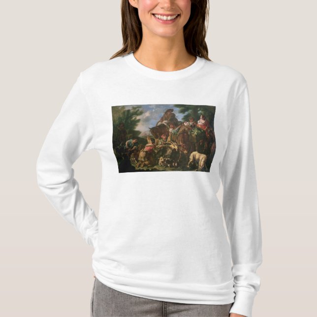 Camiseta Grupo de pastores con un caballo (Anverso)