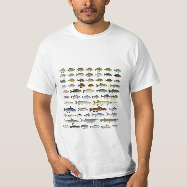 Camiseta Grupo de peces de agua dulce de América del Norte (Anverso)