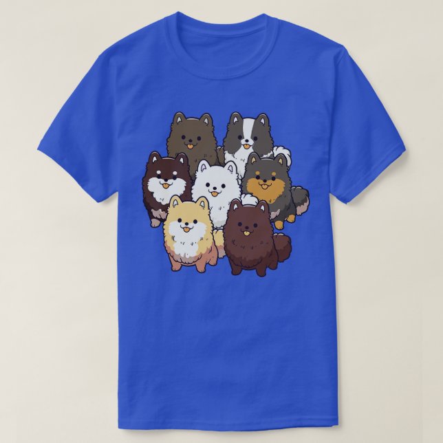 Camiseta Grupo de perros de Pomerania (Diseño del anverso)