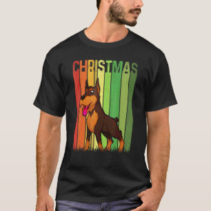 Camiseta Grupo de perros Dobermann Retro de Navidad coincid