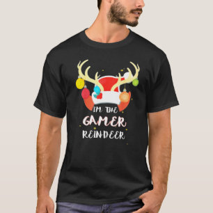 Camiseta Grupo de renos Gamer que coincide con el disfraz f