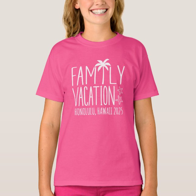 Camiseta Grupo de vacaciones de la familia personalizado (Anverso)