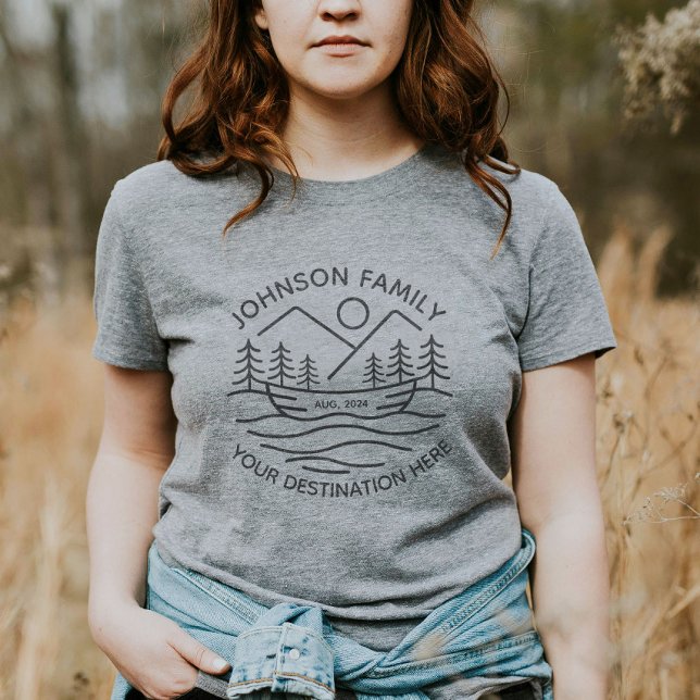 Camiseta Grupo de vacaciones de la familia personalizado La (Custom Family Lake Camping Vacation Group Matching T-Shirt)