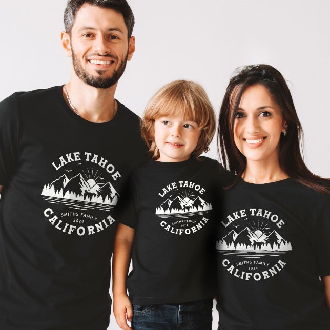 Camiseta Grupo de vacaciones de la familia personalizado La (Custom Family Lake Camping Vacation Group Matching T-Shirt)