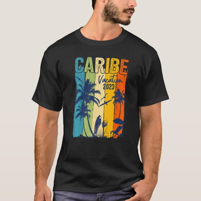 Camiseta Grupo de vacaciones familiares Caribe Retro Caribe (Anverso)