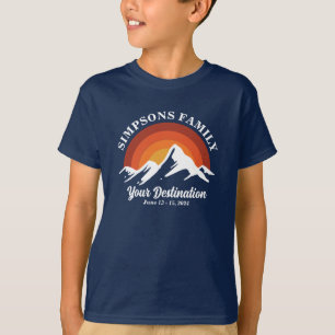 Camiseta Grupo de vacaciones Retro Sunset Personalizado Fam