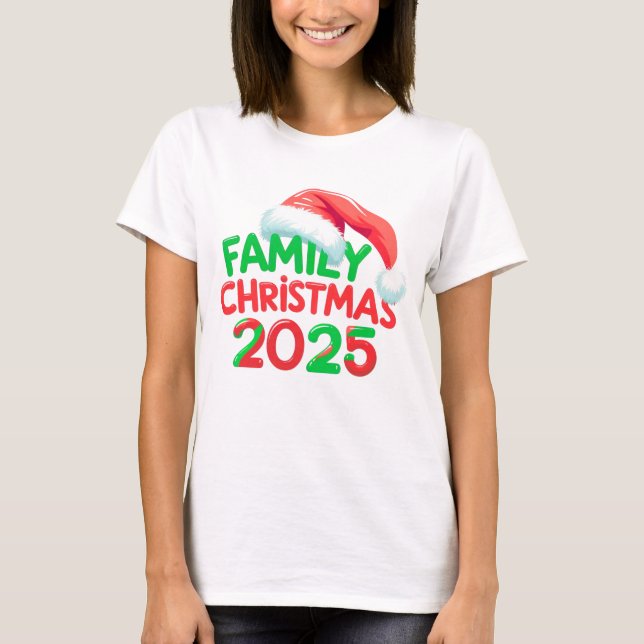 Camiseta Grupo de vacaciones Santa Hat 2025 para Navidades  (Anverso)