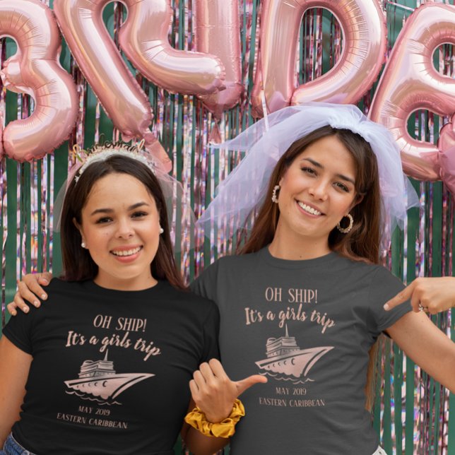 Camiseta Grupo de viaje de Chica de crucero Rosa de oro (Subido por el creador)