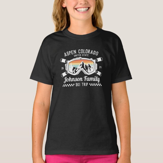 Camiseta Grupo de viaje de esquí de amigos de familia perso (Anverso)
