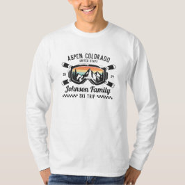 Camiseta Grupo de viaje de esquí de amigos de familia perso