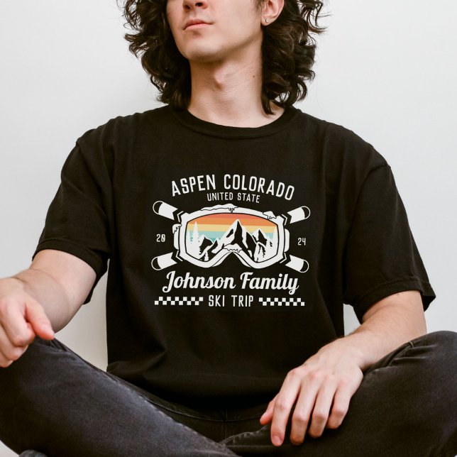 Camiseta Grupo de viaje de esquí de amigos de familia perso (Subido por el creador)