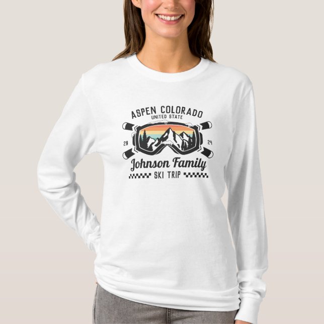 Camiseta Grupo de viaje de esquí de amigos de familia perso (Anverso)