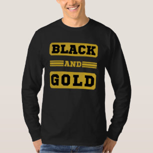 Camiseta Grupo del Día del Juego Negro Y Oro Para La Educac