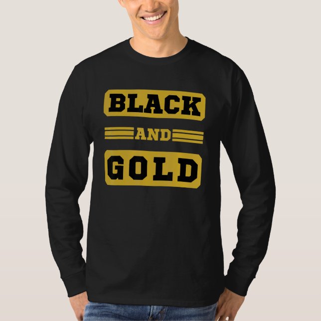 Camiseta Grupo del Día del Juego Negro Y Oro Para La Educac (Anverso)