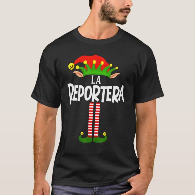 Camiseta Grupo Familiar De Soy La Reportera Elf Que Coincid (Anverso)