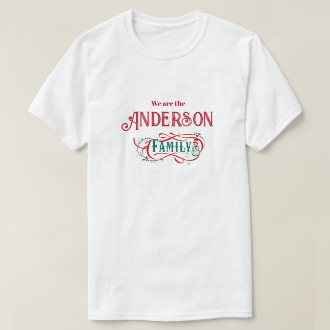 Camiseta Grupo familiar temático de navidades personalizado (Diseño del anverso)