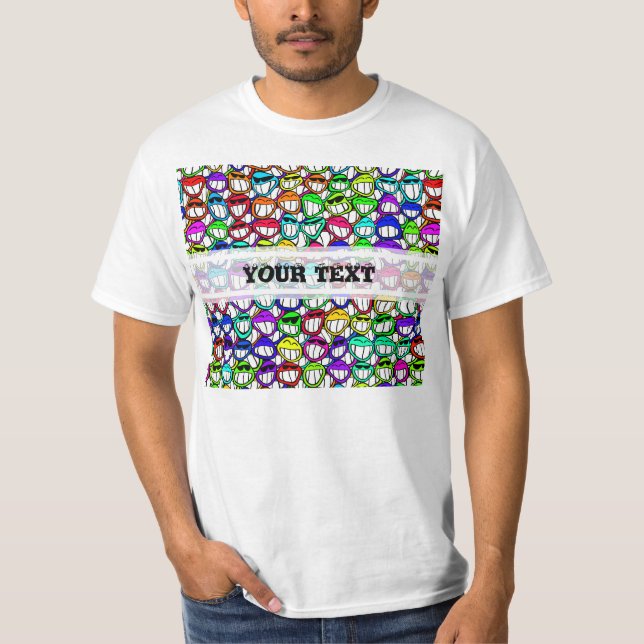 Camiseta GRUPO Guay SMILING FACES + tu texto (Anverso)
