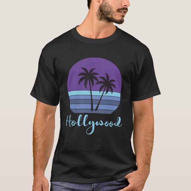 Camiseta Grupo Hollywood Florida Beach Palm Tree (Anverso)