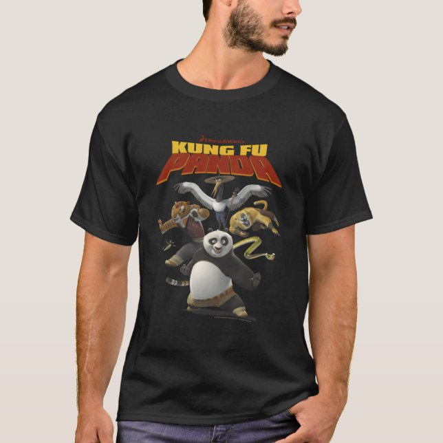 Camiseta Grupo Kung Fu Panda: Película de retrato de acción (Anverso)