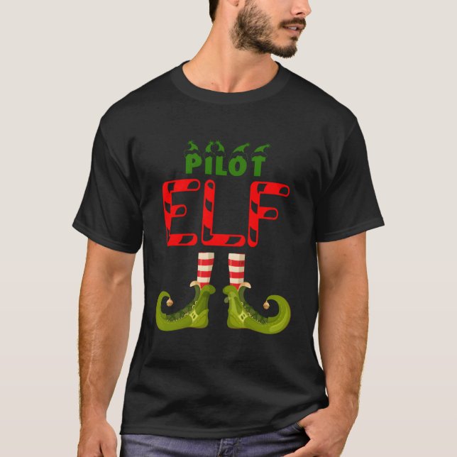Camiseta Grupo Piloto Elf Funny que Coincide Con Pajamas Fa (Anverso)