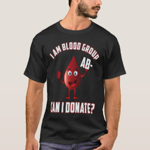 Camiseta Grupo sanguíneo AB Donación de sangre negativa Día