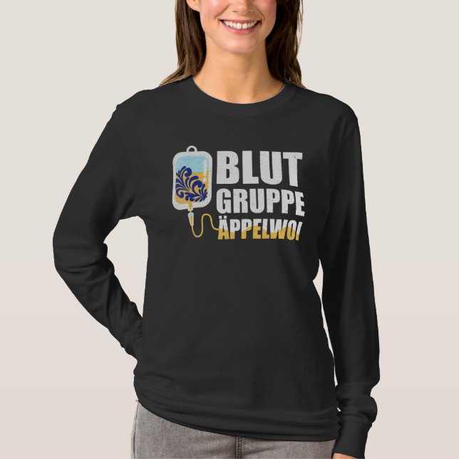 Camiseta Grupo sanguíneo Äppelwoi Frankfurt Hessen (Anverso)