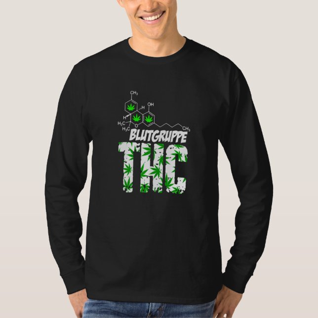 Camiseta Grupo sanguíneo Thc hierba hierba Kiffen Bud Druff (Anverso)