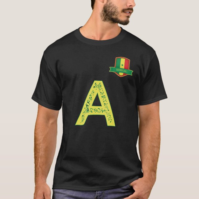 Camiseta Grupo Senegal de Bandera Humana Carta A Senegal (Anverso)