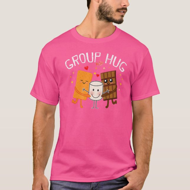Camiseta Grupo Smores Hug Camping S'mores Chocolate Marshma (Anverso)