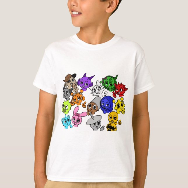 Camiseta Grupo Sprunki! | Simon Oren Funbot Pinki Wenda  (Anverso)
