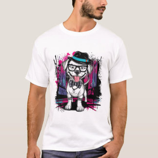 Camiseta Grupo Urbano: Diseño de perro de arte graffiti
