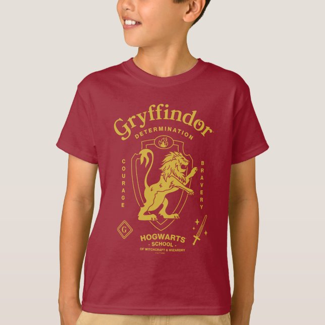 Camiseta GRYFFINDOR™ Determinación Coraje Valentía Escudo (Anverso)