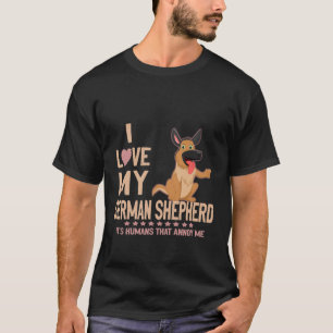 Camiseta GSD027 - Amo a mi pastor alemán es humano que
