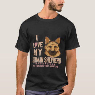 Camiseta GSD055 - Amo a mi pastor alemán es humano que